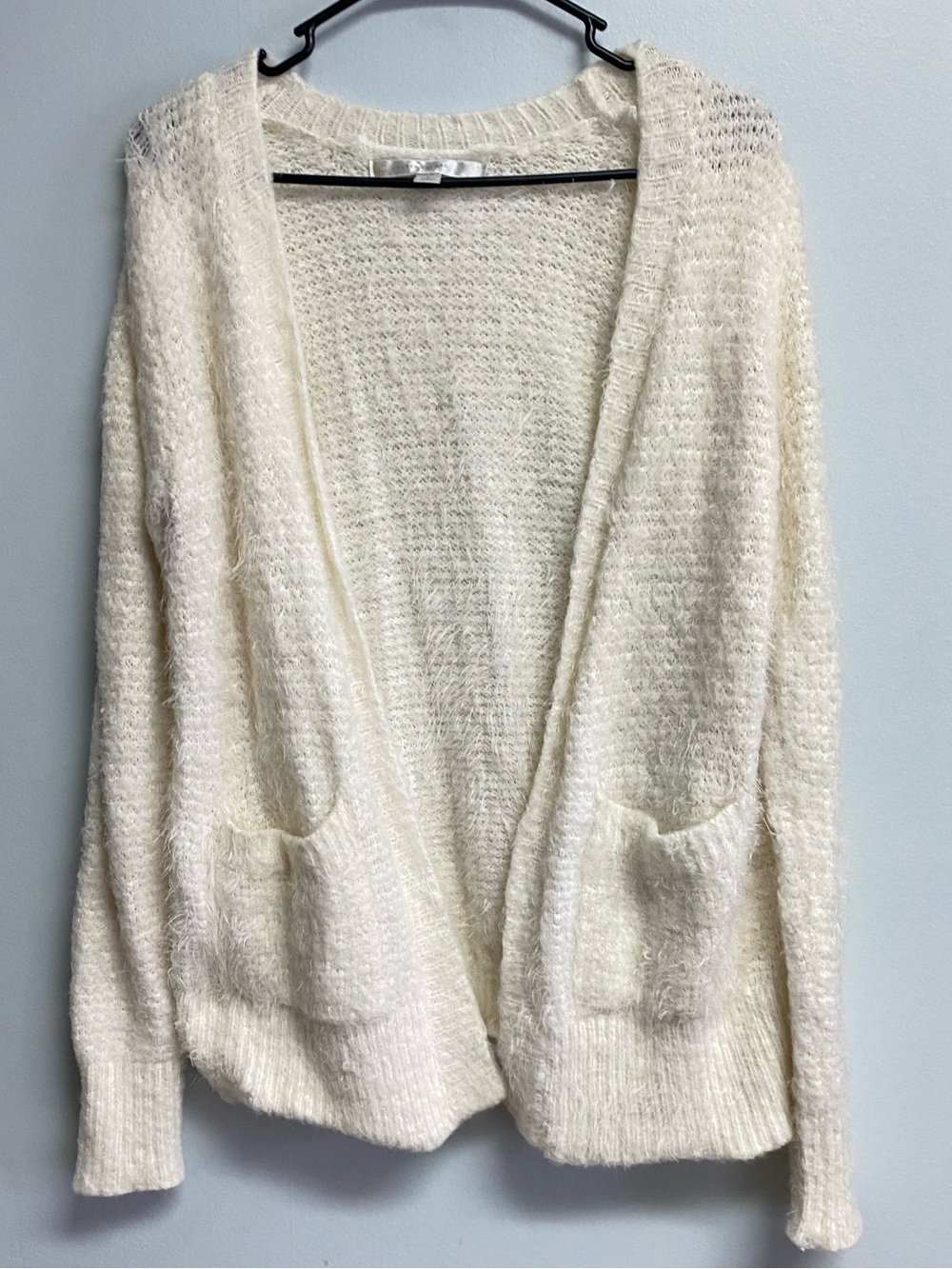 LC LAUREN CONRAD FUZZY CARDIGAN SWEATER - LARGE